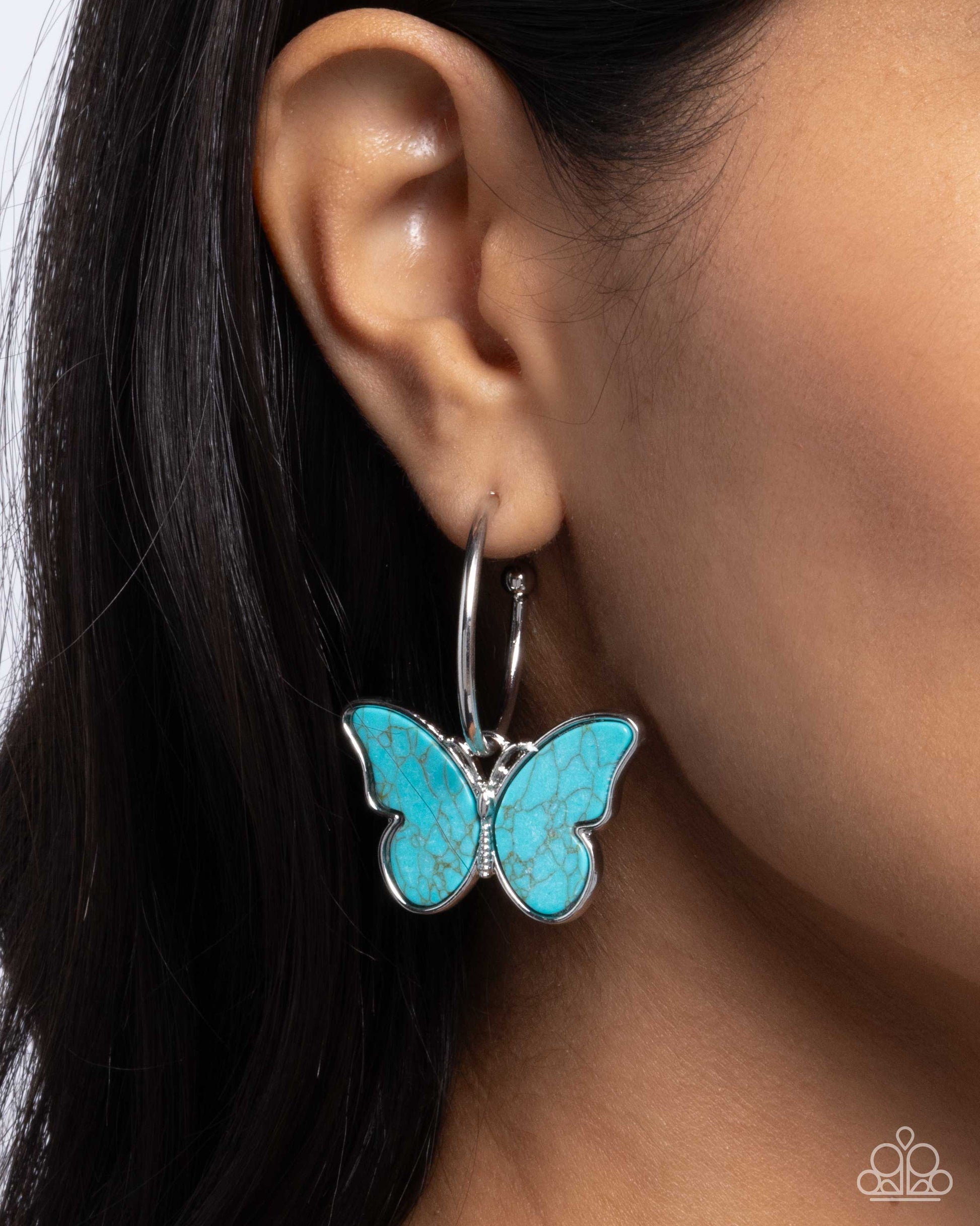 Melodic Mariposa - Blue Paparazzi Turquoise Butterfly Earrings $5 Jewelry with Janet Morgan Jewelry