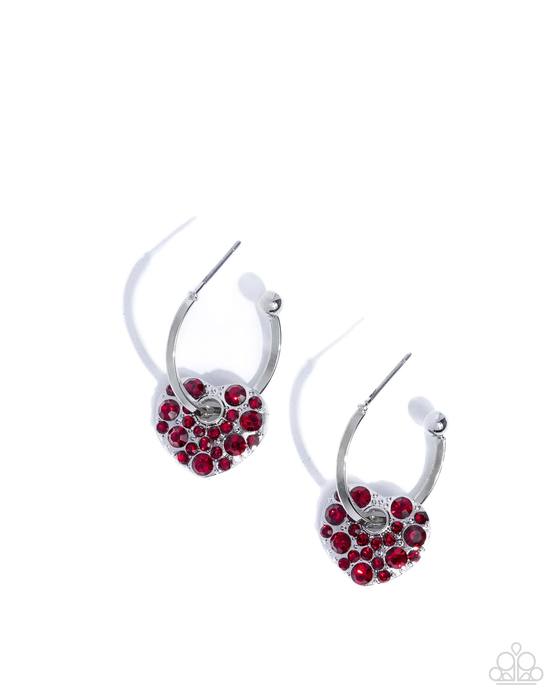 Valentines Valor - Red Paparazzi Heart Earrings $5 Jewelry with Janet Morgan Earrings