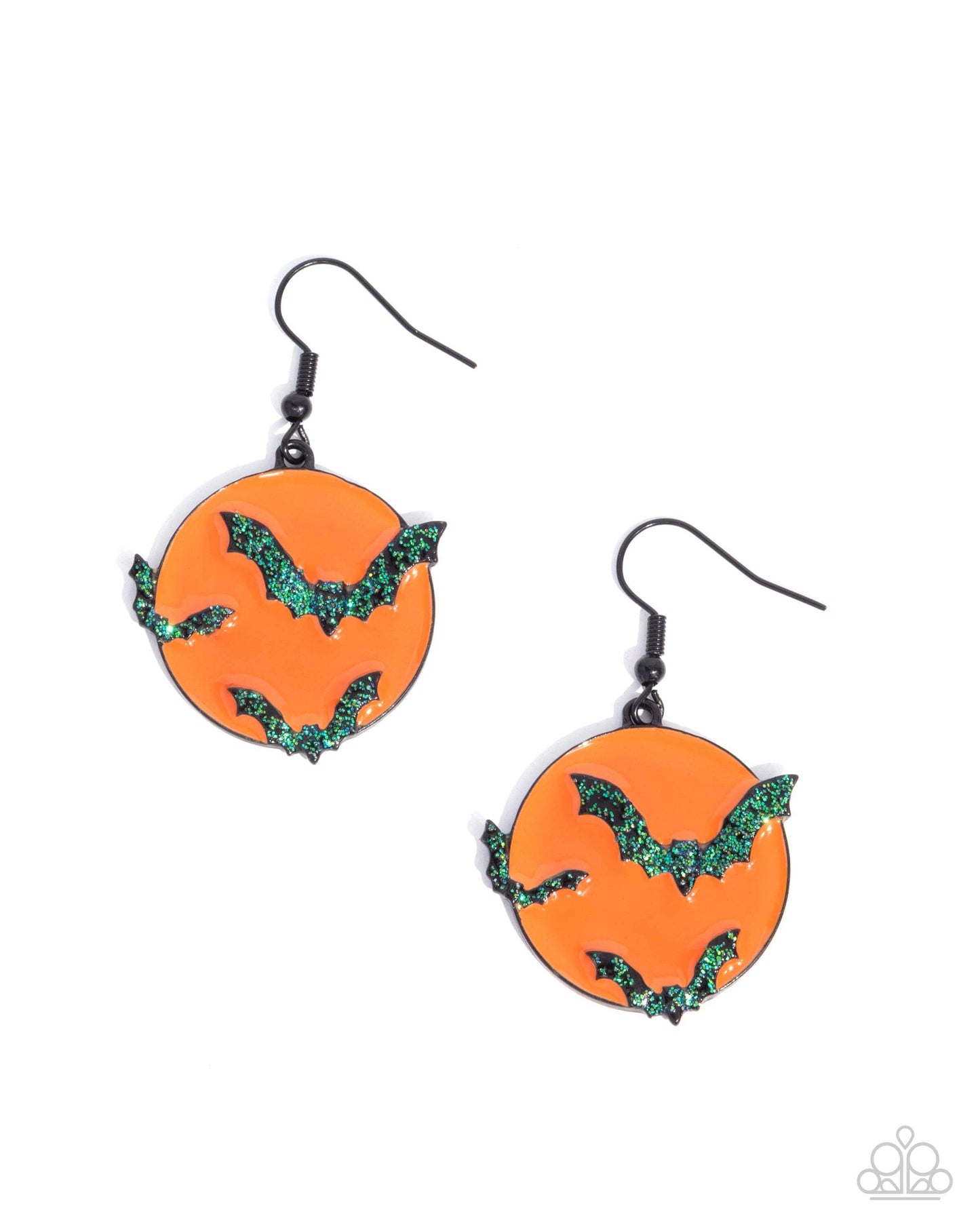 Vampire Bats - Orange Paparazzi Halloween Earrings Accessories,earrings,Orange,Seasonal