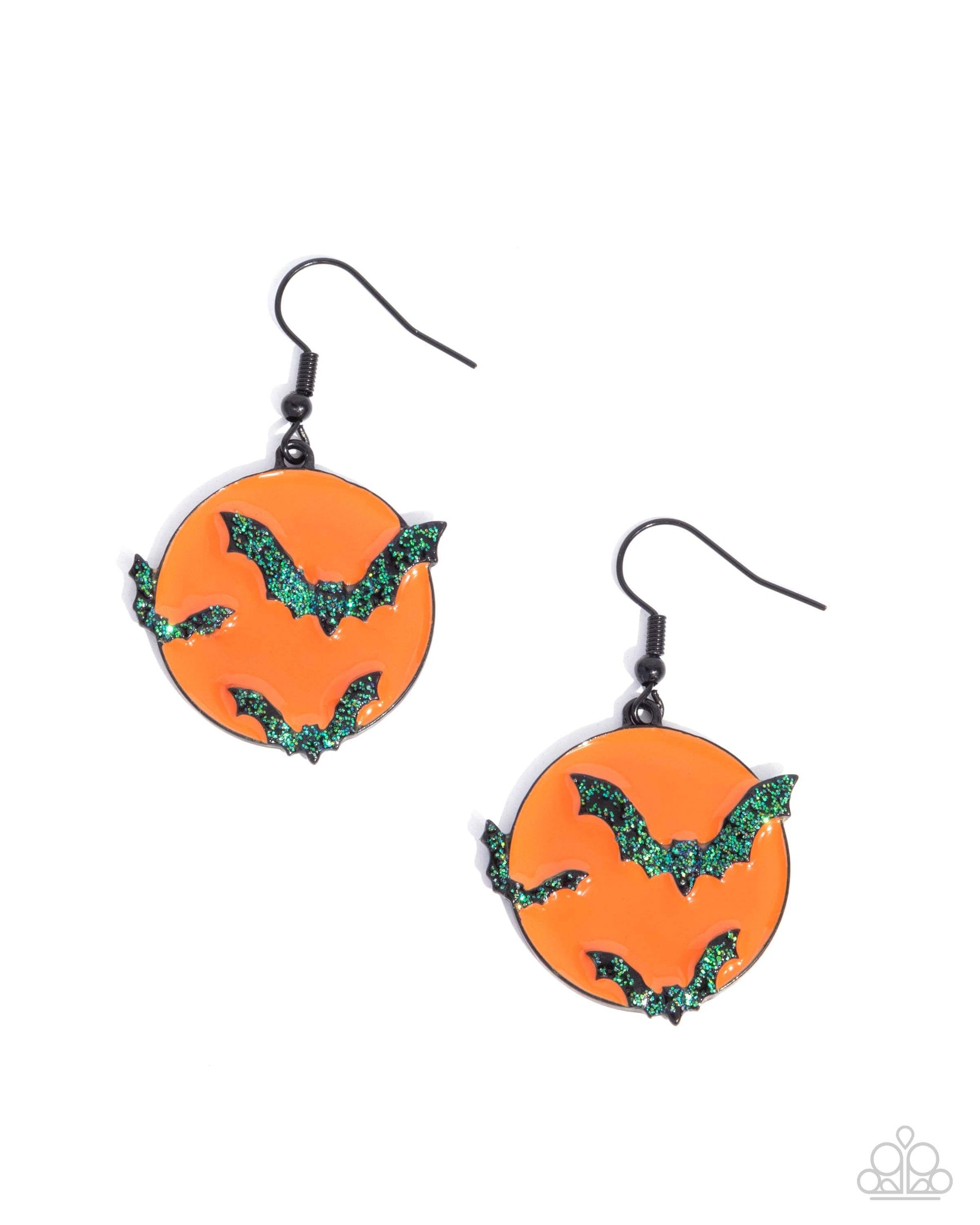 Vampire Bats - Orange Paparazzi Halloween Earrings Accessories,earrings,Orange,Seasonal