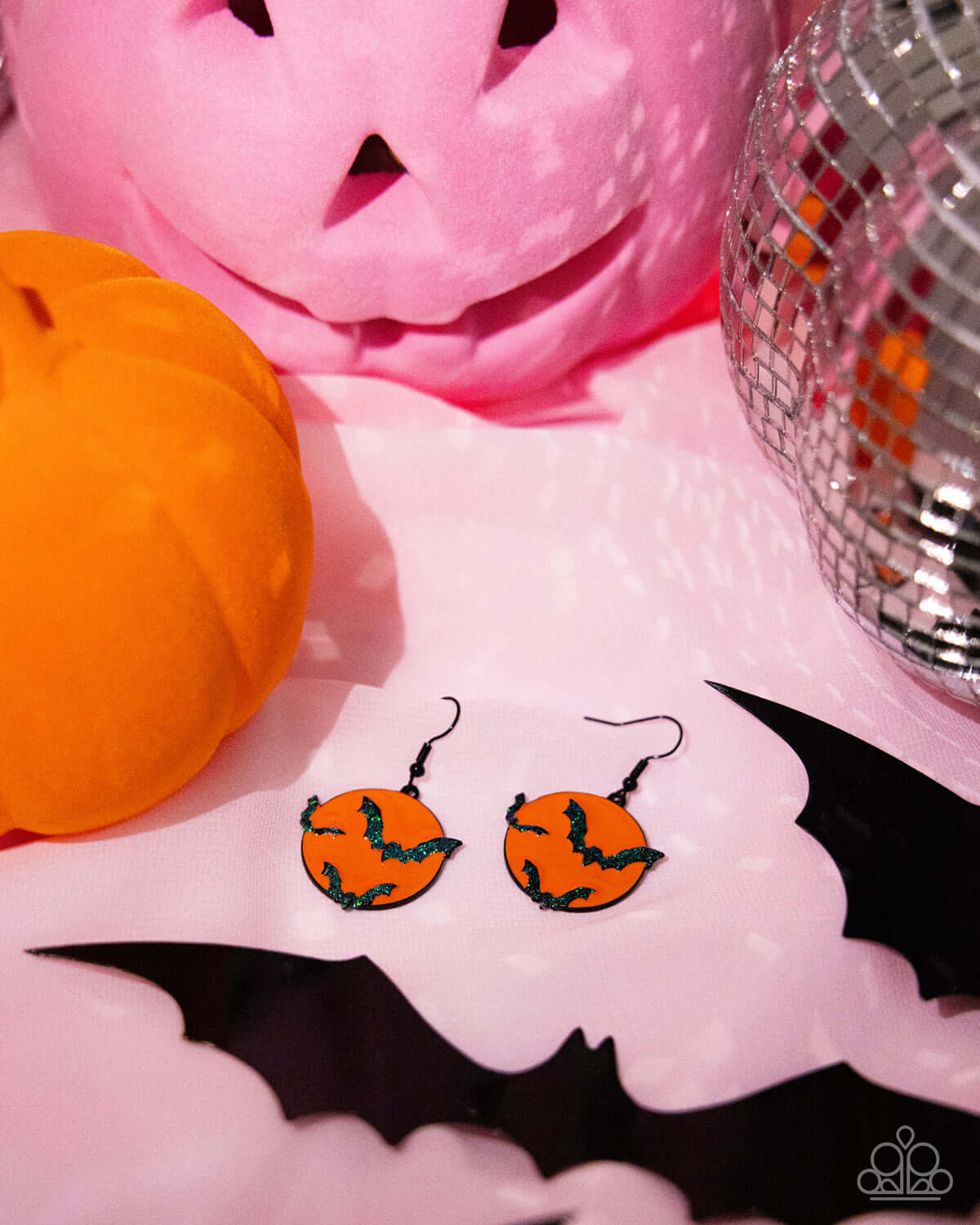 Vampire Bats - Orange Paparazzi Halloween Earrings Accessories,earrings,Orange,Seasonal