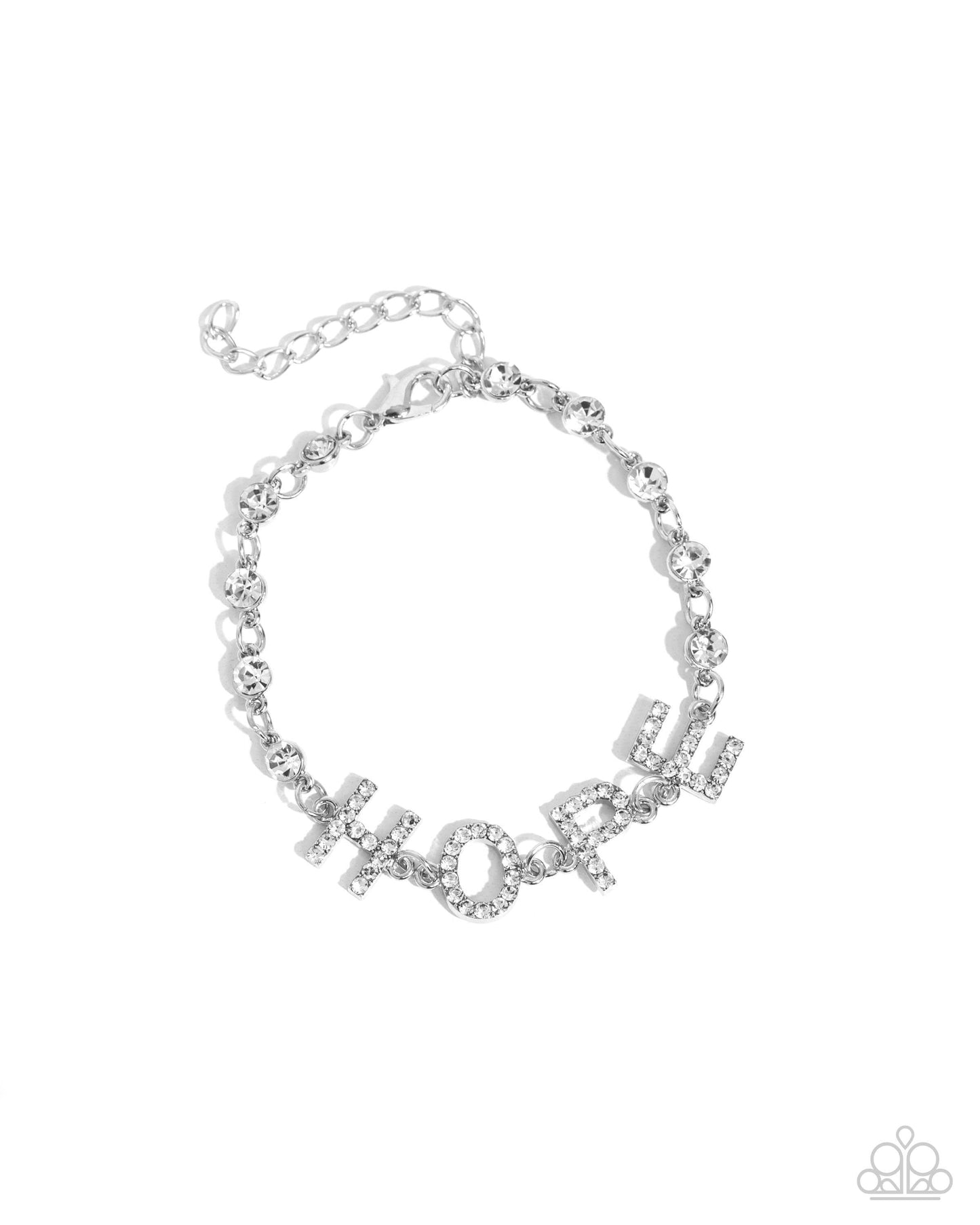 Honorable Hope - White Paparazzi Hope Bracelet Accessories,Bracelet,Faith,Silver