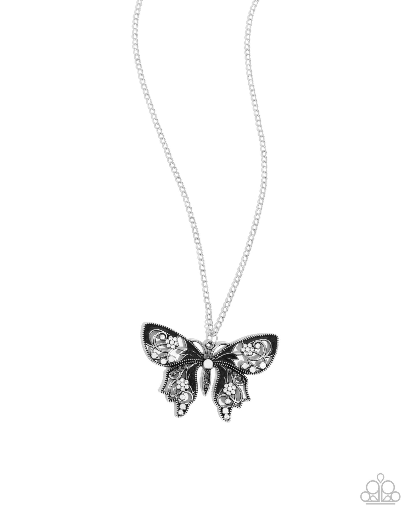 Whimsical Weekday - Black Paparazzi Butterfly Necklace Accessories,Black,Butterfly,Long Necklace,Necklace,Short Necklace