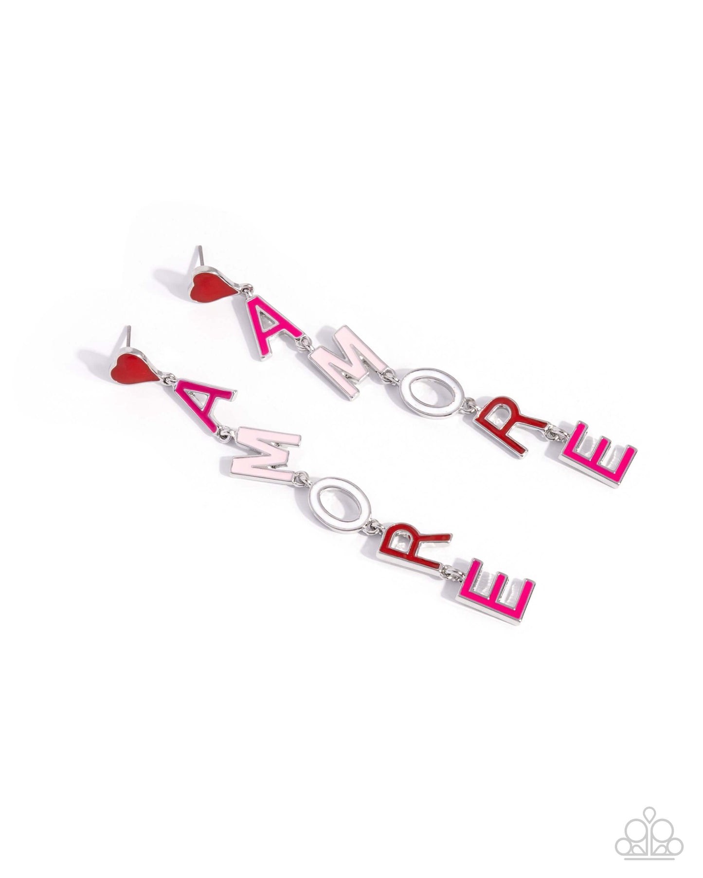 PREORDER ~ Amore Mio - Multi Paparazzi Love Earrings Accessories,earrings,Post,Red,Valentine