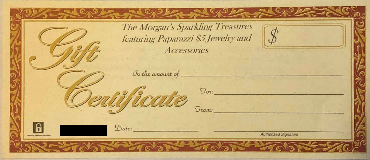 Paparazzi jewelry gift certificate sale