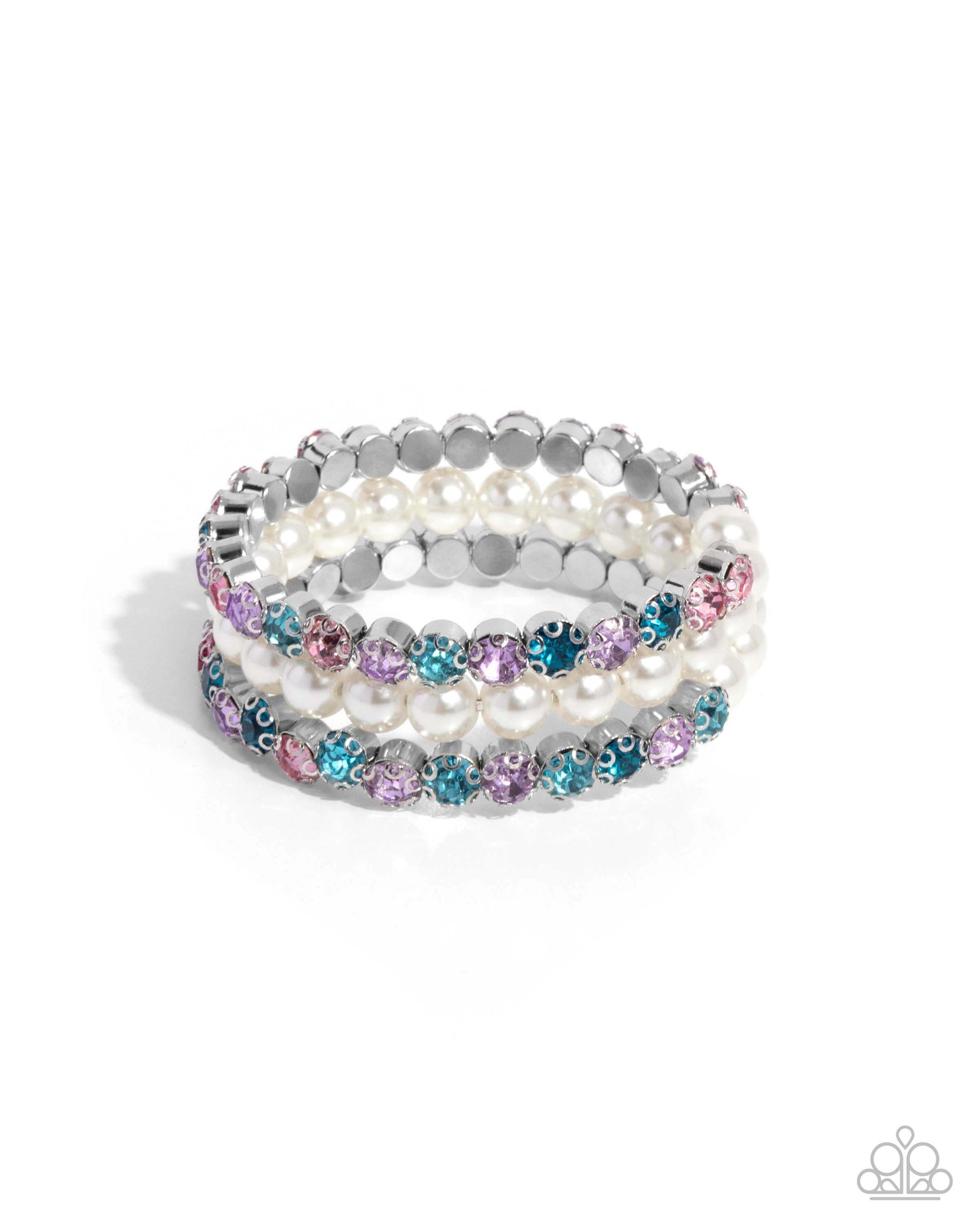 PREORDER ~ Grandiose Glitz - Multi Paparazzi Infinity Wrap Bracelet Accessories,Bracelet,Coil Bracelet,Infinity Wrap,Multicolor,Pearls