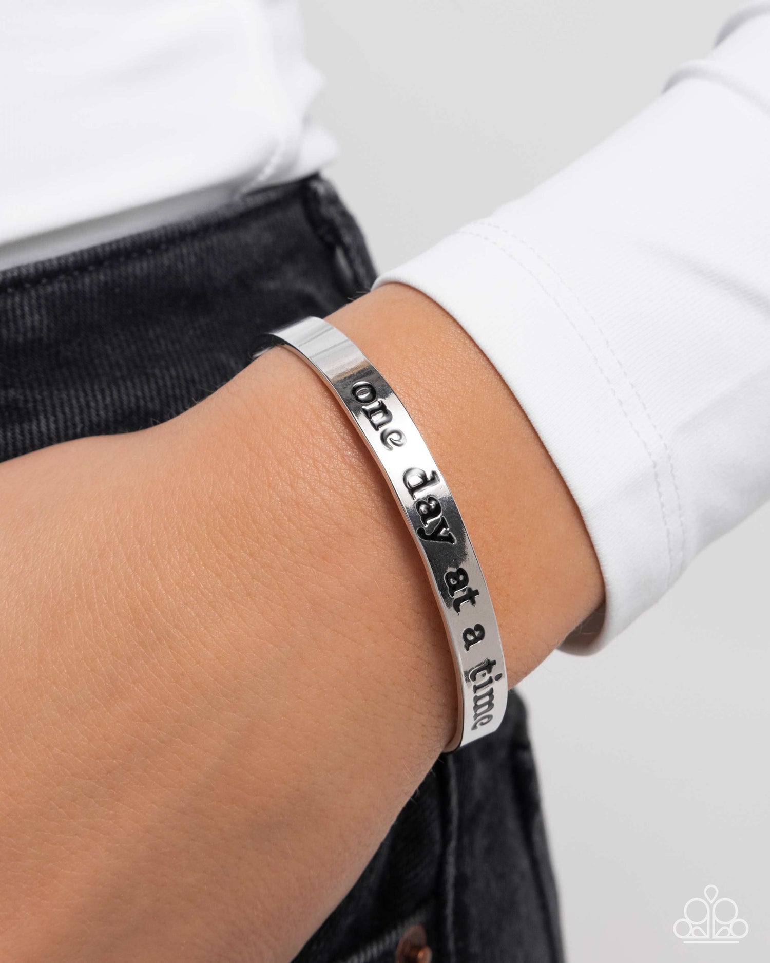 Day By Day Delight - Silver Paparazzi Bracelet Accessories,Bracelet,Cuff,Inspirational,Silver