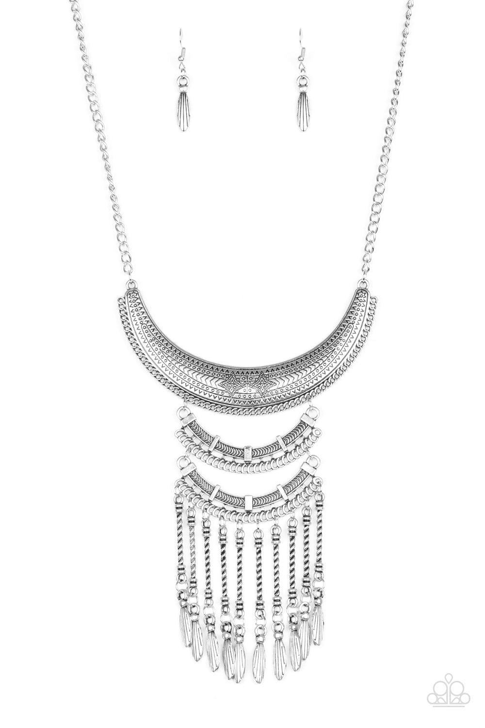 Eastern Empress - Silver Paparazzi Accessories Necklace $5 Jewelry with Janet Morgan Necklace