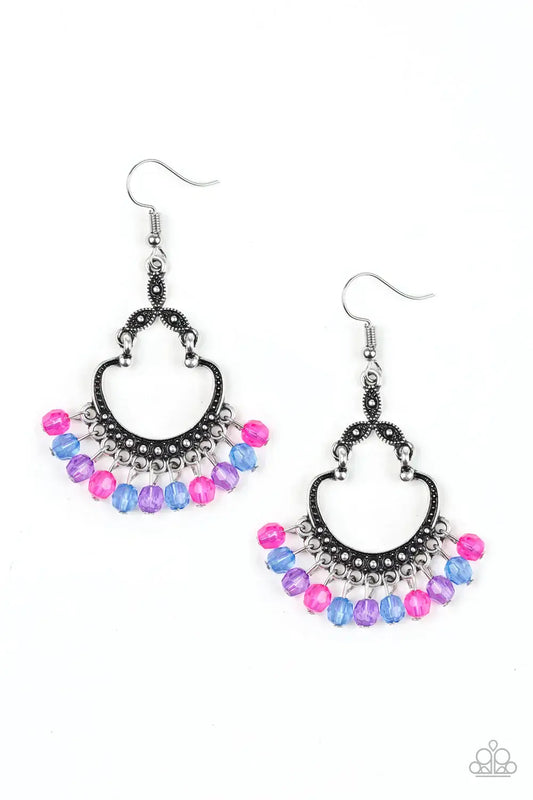 BABE ALERT - MULTI Paparazzi Earrings Accessories,earrings,Multicolor,Silver