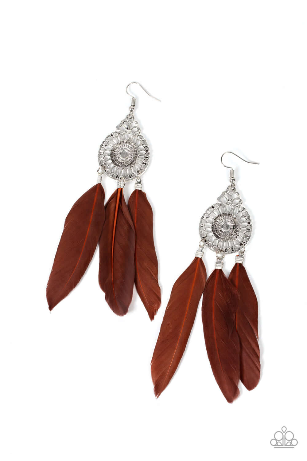 Pretty in PLUMES - Brown Accessories,Brown,earrings,Feathers