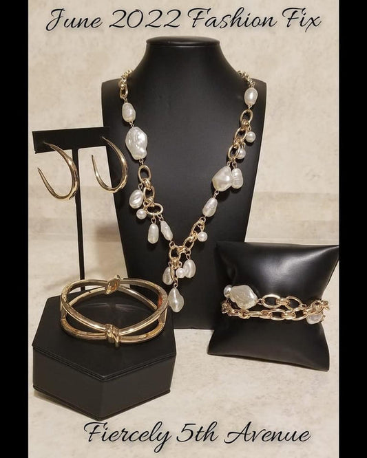 Fiercely 5th Avenue June 2022 Fashion Fix Paparazzi 4 piece set $5 Jewelry with Janet Morgan Jewelry Set