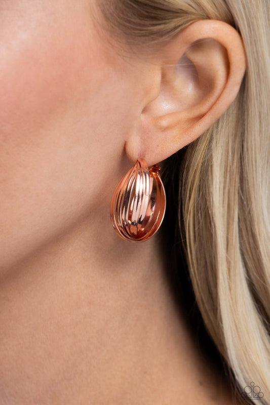 Curvy and Worthy - Copper Paparazzi Hoop Earrings $5 Jewelry with Janet Morgan Earrings