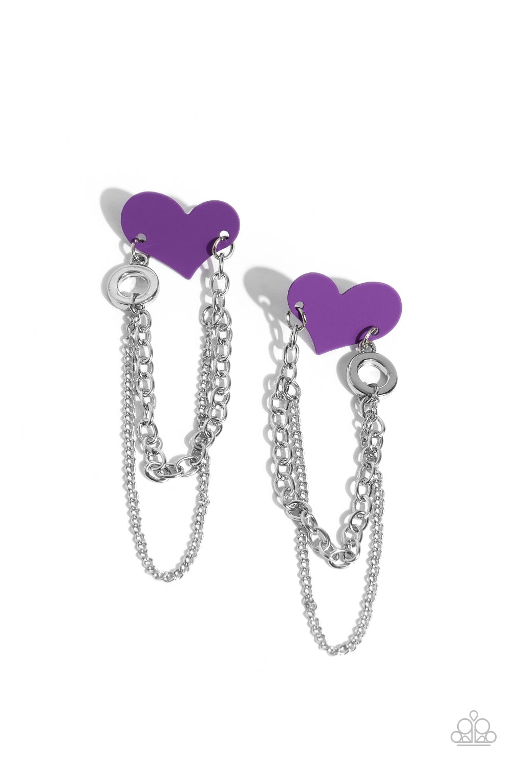 Altered Affection - Purple Paparazzi Heart Earrings $5 Jewelry with Janet Morgan Earrings