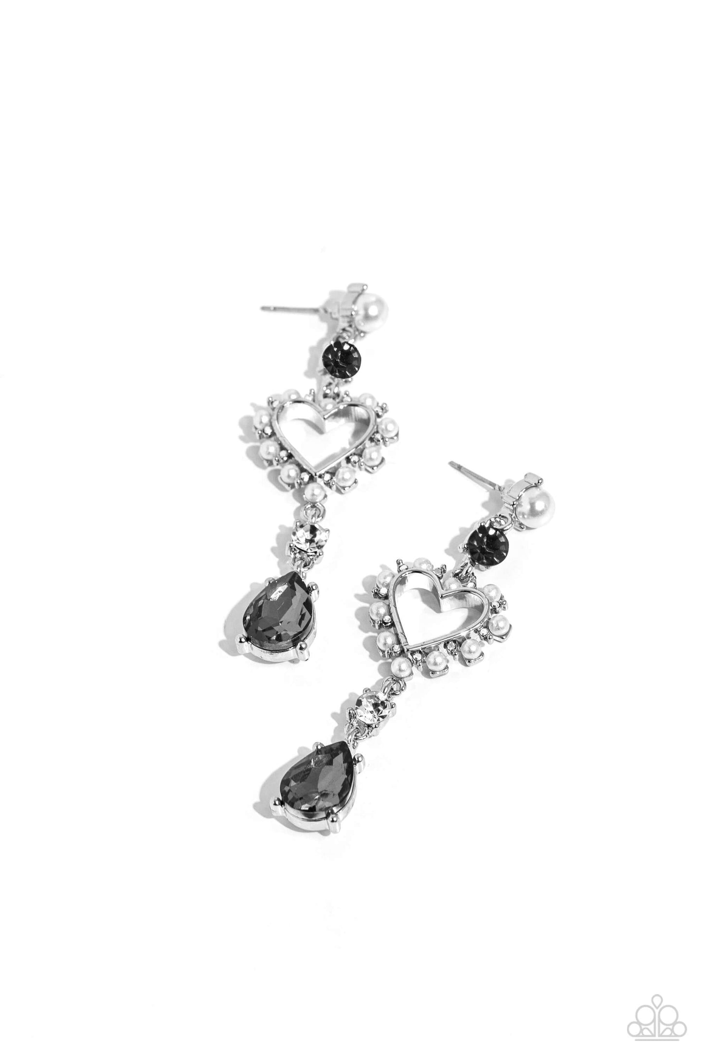 Lovers Lure - Silver Paparazzi Accessories Heart Earrings $5 Jewelry with Janet Morgan Earrings