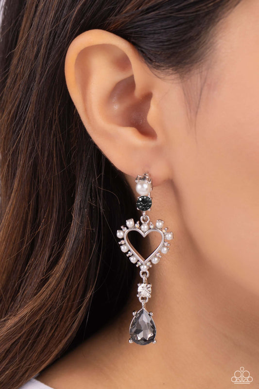 Lovers Lure - Silver Paparazzi Accessories Heart Earrings $5 Jewelry with Janet Morgan Earrings