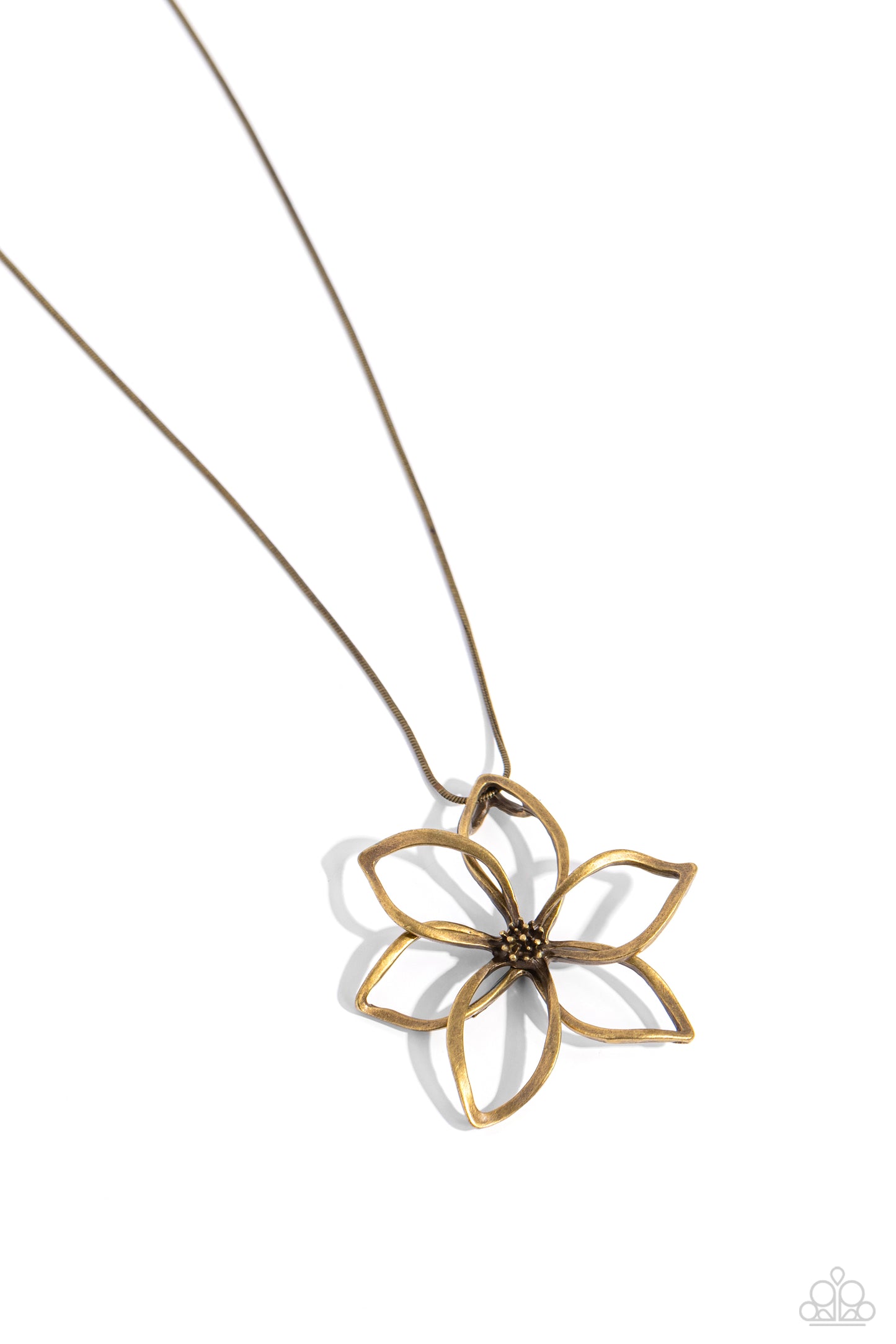 Flowering Fame - Brass Paparazzi Necklaces $5 Jewelry with Janet Morgan Necklace