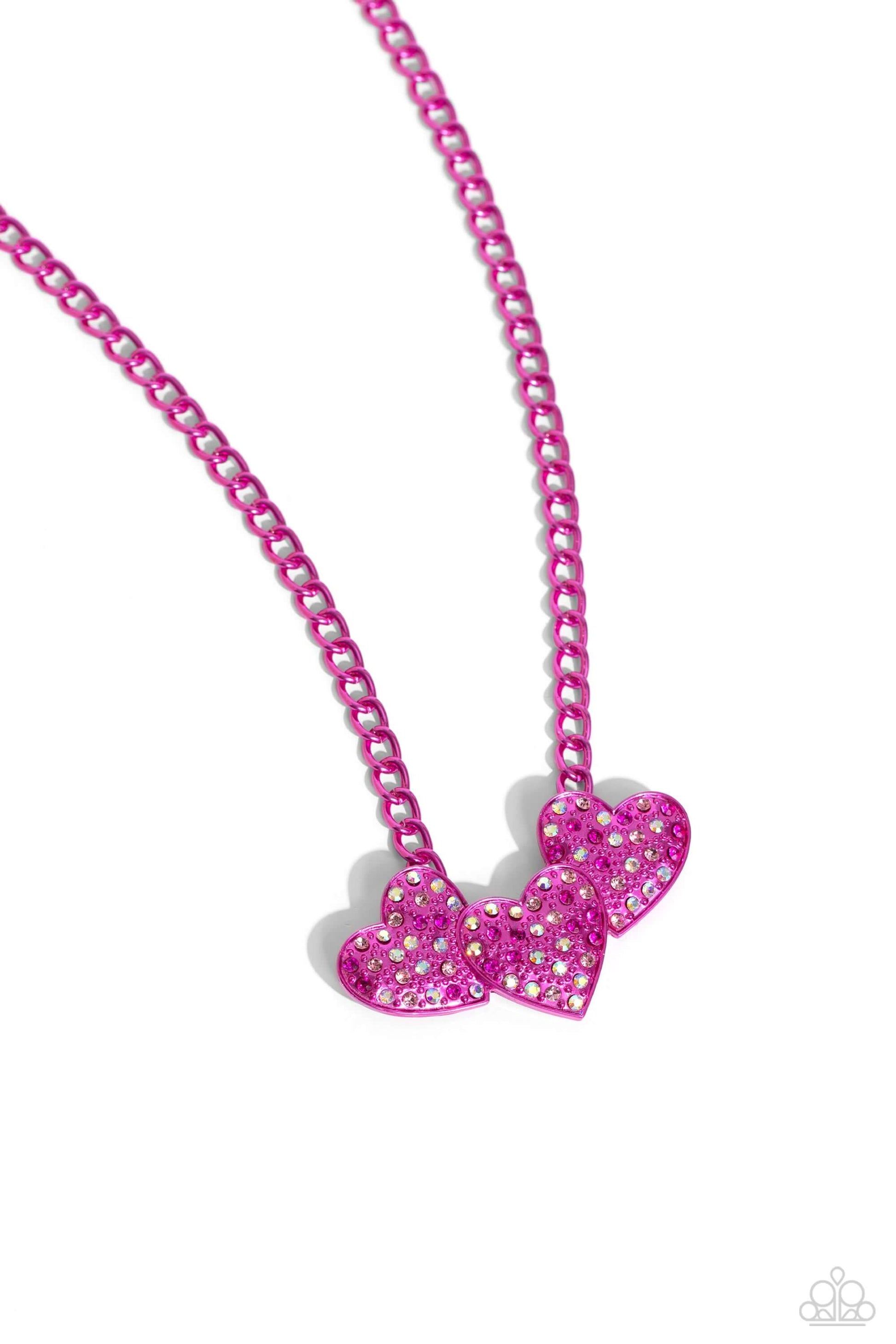 Low-Key Lovestruck - Pink Paparazzi Necklace $5 Jewelry with Janet Morgan Necklaces