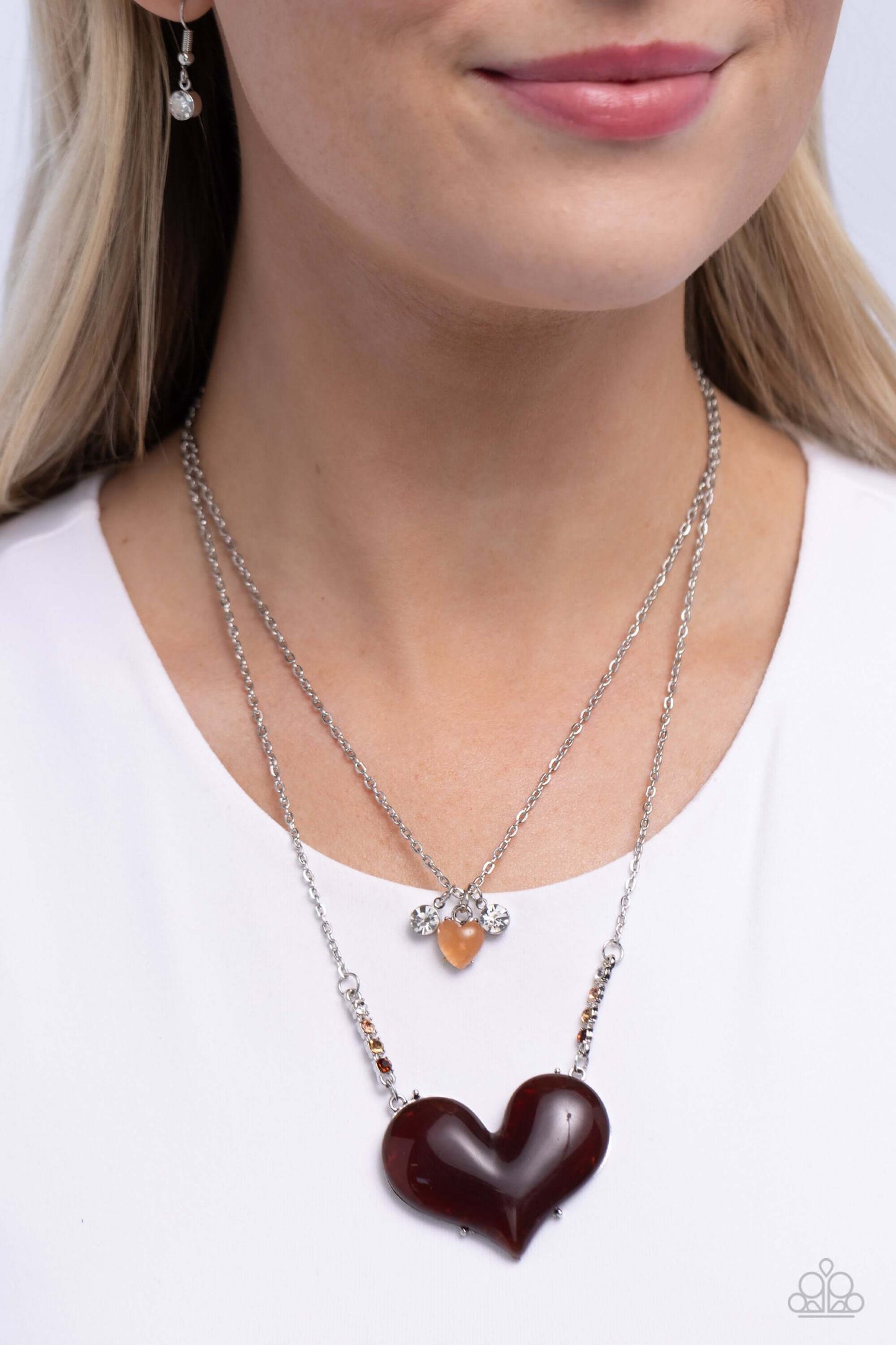 Heart-Racing Recognition - Brown Paparazzi Necklace $5 Jewelry with Janet Morgan Necklaces