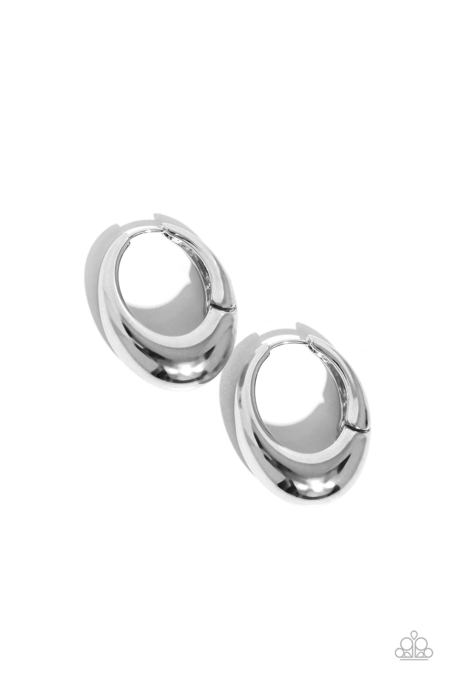 Oval Official - Silver Paparazzi Earrings $5 Jewelry with Janet Morgan Earrings