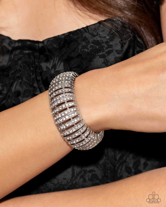 Appealing A-Lister - White Paparazzi Bracelet $5 Jewelry with Janet Morgan Bracelets