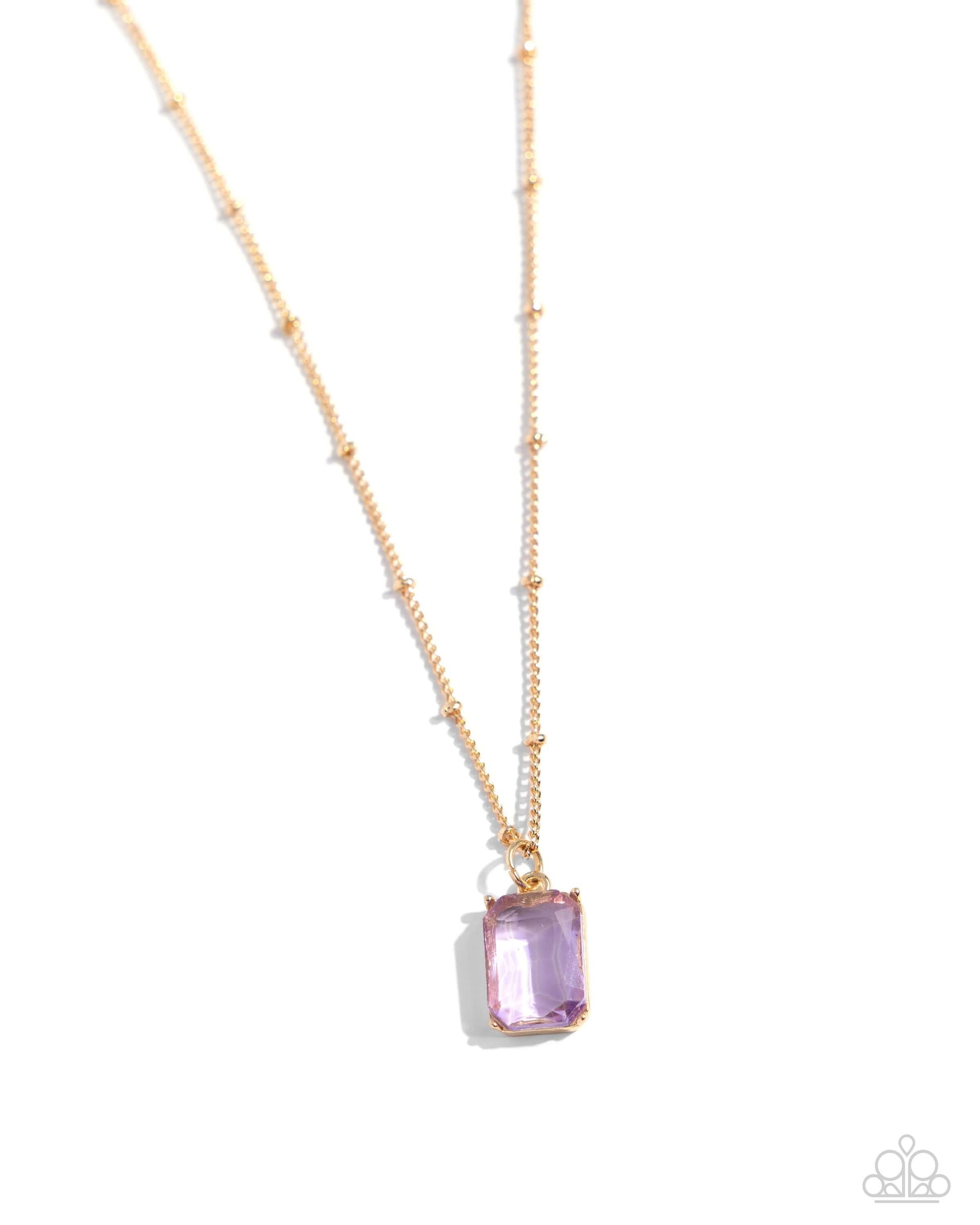 Suave Simplicity - Purple Paparazzi Necklace Accessories, Gold, Necklace, purple, Short Necklace